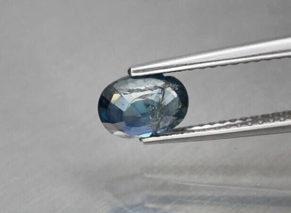 1.06ct 7.2x5.3mm Oval Bluish Green Sapphire Unheated Tanzania, Africa
