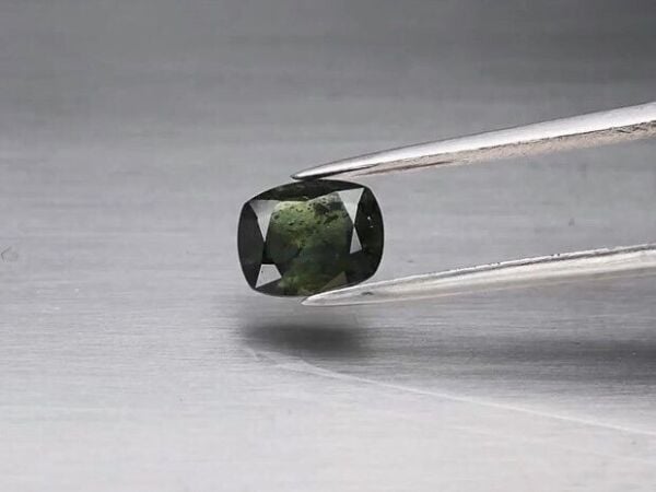 1.21ct 7.2x6mm Cushion Green Sapphire Australia, Heated