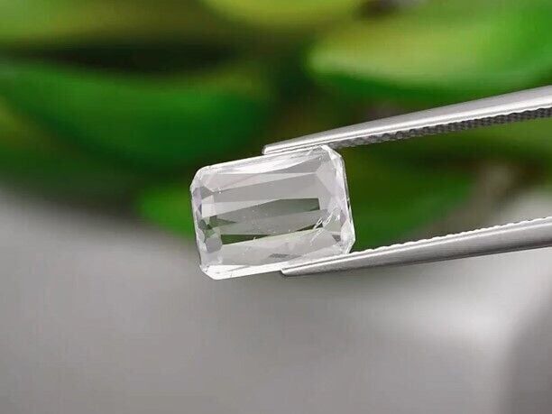 1.97ct 10x7.4mm Scissor-Cut Natural White Goshenite Beryl, Madagascar