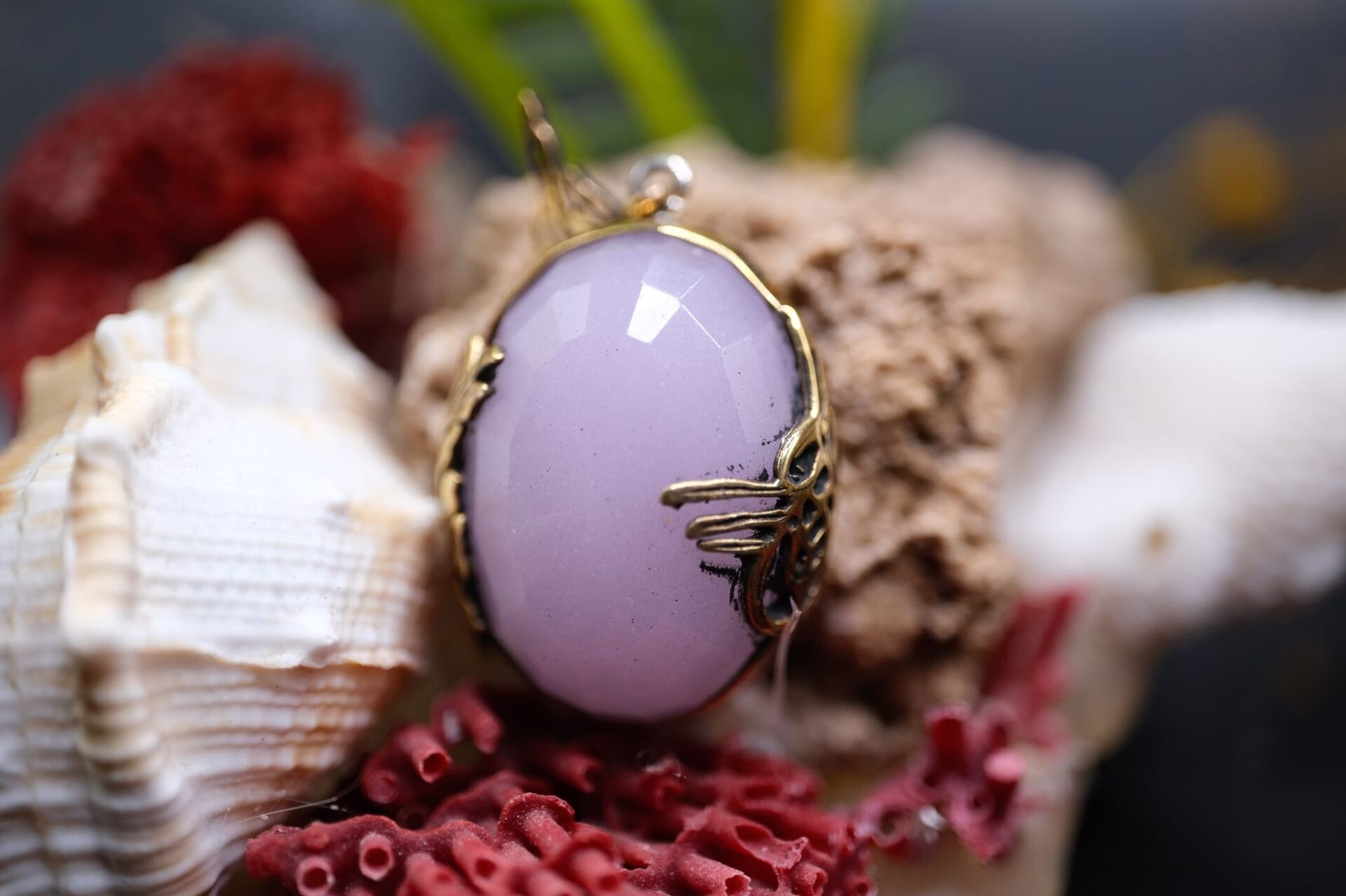 10.53 Gram 925 Ayar Gümüş Natural Rose Kuvars Kolye Ucu