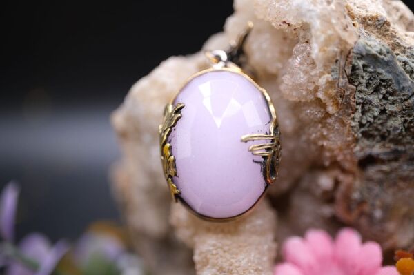 10.53 Gram 925 Ayar Gümüş Natural Rose Kuvars Kolye Ucu