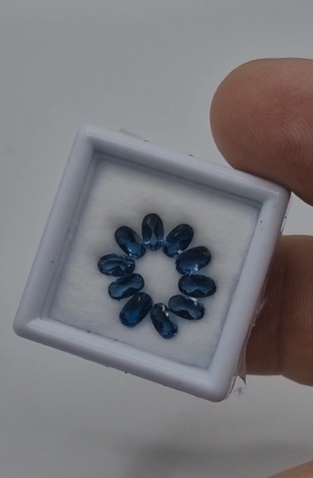3.17ct 5x3mm 10 pcs Oval Natural London Blue Topaz