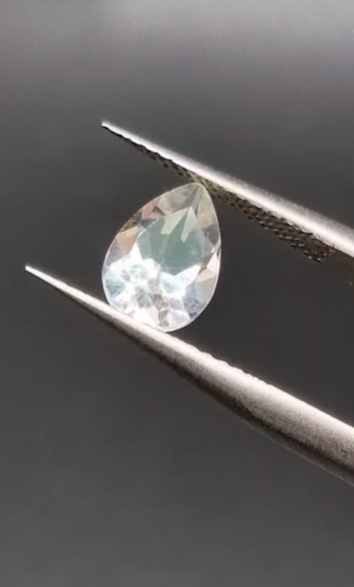 1.52ct 9x6mm Pear Natural Very Light Green Amethyst