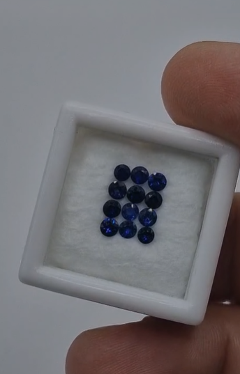 1.35ct 2.7mm 12 Pcs Lot  Round Natural Sapphire