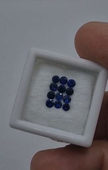 1.35ct 2.7mm 12 Pcs Lot  Round Natural Sapphire