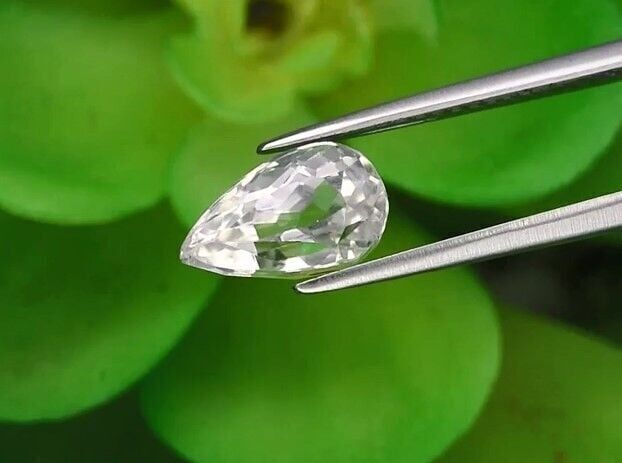 2.57ct 10x6mm VS Pear Natural Unheated Very Light Pink Kunzite, Afghanistan