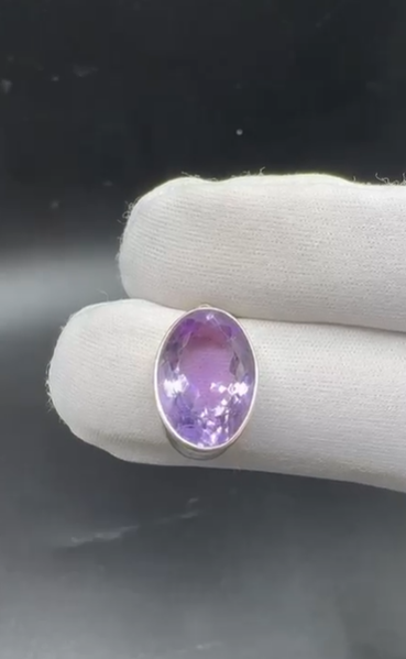 4.24gr Natural Amethyst 925 Ayar Gümüş Kolye Ucu