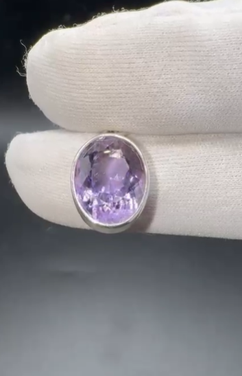 3.19gr Natural Amethyst 925 Ayar Gümüş Kolye Ucu