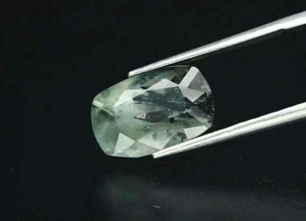 8.87ct 15x10mm Cushion Natural Green Prehnite with Black Needles, Africa