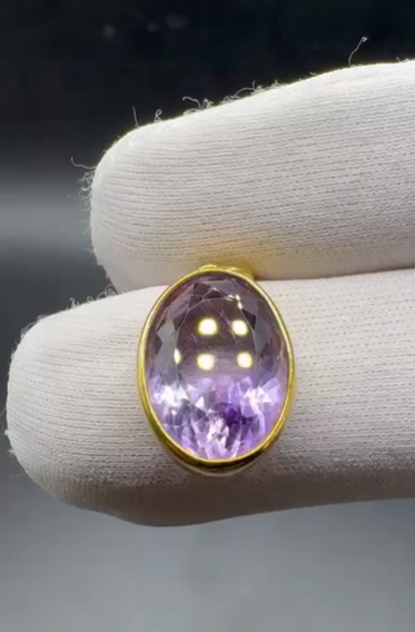 3.90gr Natural Amethyst 925 Ayar Gümüş Kolye Ucu