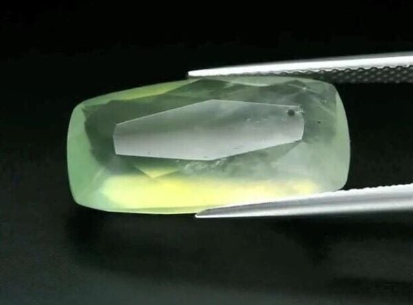 7.68ct 18.6x9.7mm Cushion Natural Green Prehnite, Africa