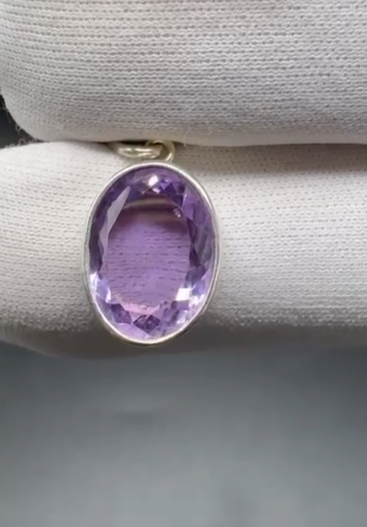 2.67gr Natural Amethyst 925 Ayar Gümüş Kolye Ucu