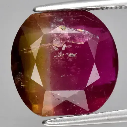 6.36ct 11.2x10.8mm Cushion Natural Unheated Watermelon Tourmaline, Gemstone