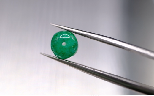 2.22ct 6.9x5.7mm Round Natural Emerald Drilled Beads