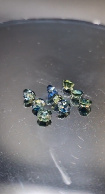 2.43ct 3.5 to 3.7mm Round Blue-Green Natural Sapphire Africa, Heated