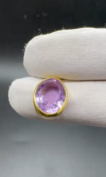 3.76gr Natural Amethyst 925 Ayar Gümüş Kolye Ucu