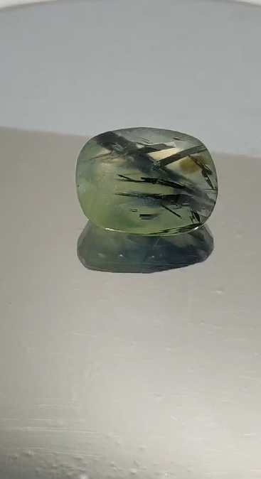 9.28Ct.Ravishing Color Natural Black Rutilated Green Prehnite Africa