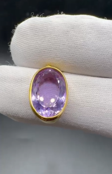 3.45gr Natural Amethyst 925 Ayar Gümüş Kolye Ucu