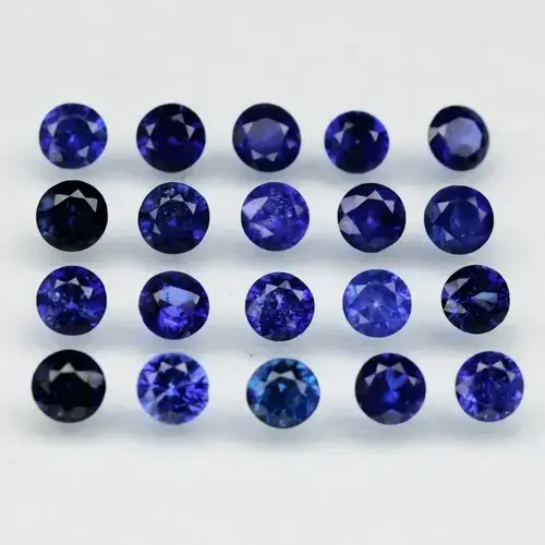 2.72ct 20pcs Lot Round Brilliant Blue Sapphire - Ceylon Gemstone