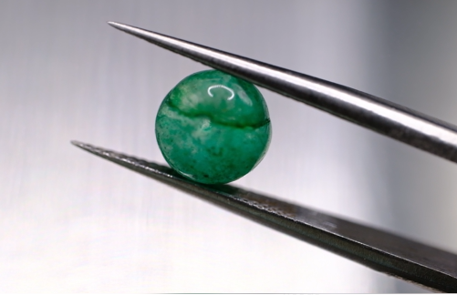 2.50ct 7.5x5.3mm Round Natural Emerald Drilled Beads