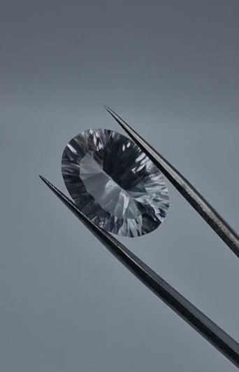 11.20ct 17.9x12.6mm Oval Concave  Natural Crystal Quartz