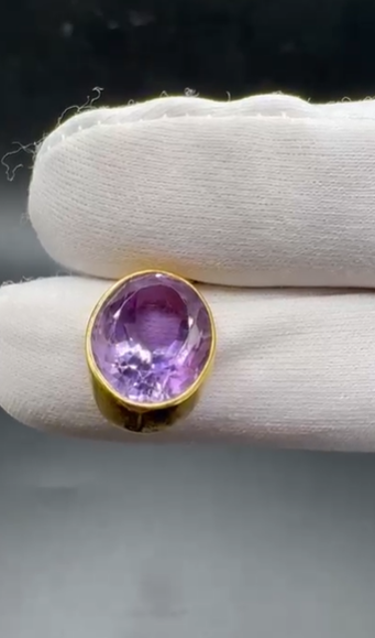 3.77gr Natural Amethyst 925 Ayar Gümüş Kolye Ucu