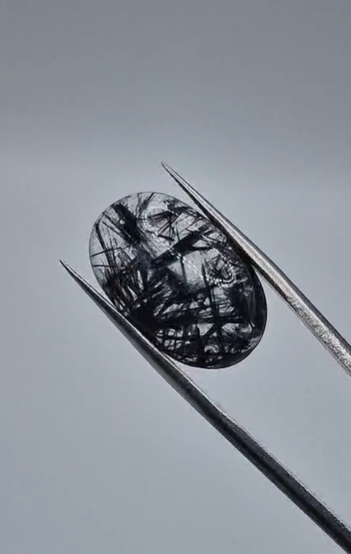 11.55ct 21x13.2mm Oval Natural Black Rutilated Quartz