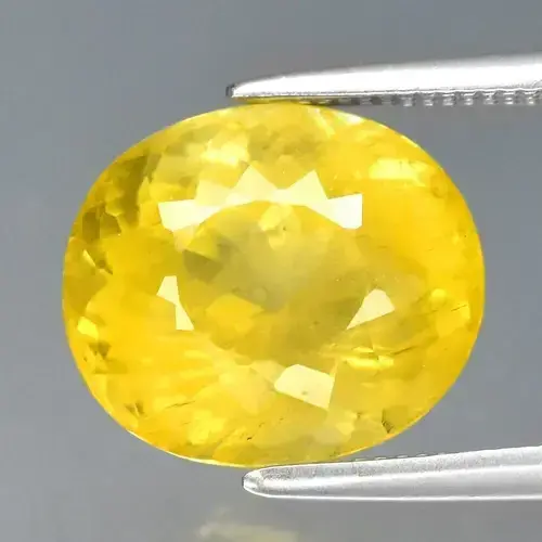 4.64ct 10.3x9mm Oval Natural Yellow Apatite - Unheated, Africa Gem