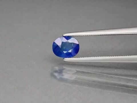 0.77ct 6.3x5mm Oval Blue Sapphire Madagascar, Heated