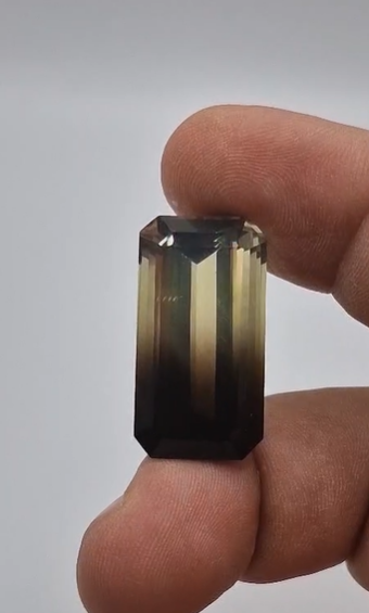 37.85ct 28.5x15.7mm Octagon Natural Bi-Color Smoky Quartz