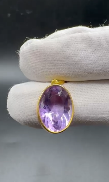 4.00gr Natural Amethyst 925 Ayar Gümüş Kolye Ucu