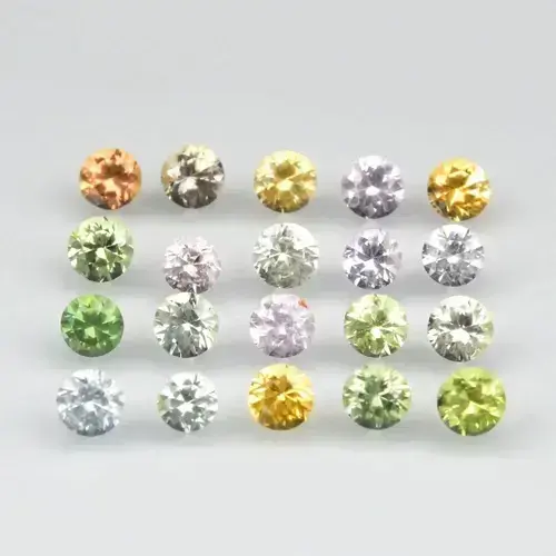 2.26ct 20p Lot Round Brilliant Multi Color Sapphire - Heated, Madagascar Gems