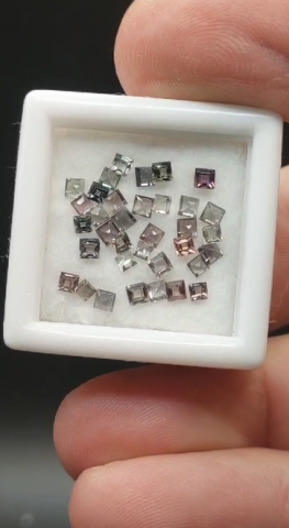 2.98ct 35Pcs 2.2-2.4 mm Square Natural Fancy color Unheated Sapphire Songea