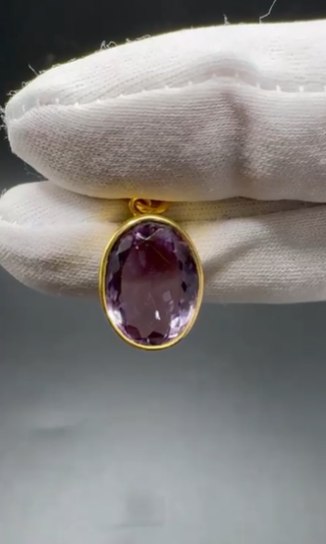 3.47gr Natural Amethyst 925 Ayar Gümüş Kolye Ucu