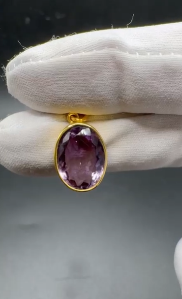 3.47gr Natural Amethyst 925 Ayar Gümüş Kolye Ucu