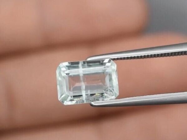 1.95ct 9x6.3mm Octagon Natural Bluish Green Beryl, Brazil