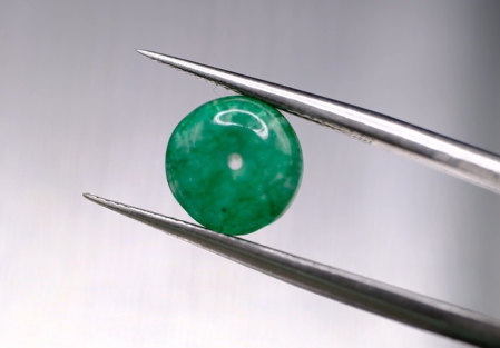 2.73ct 8.4x4.7mm Round Natural Emerald Drilled Beads