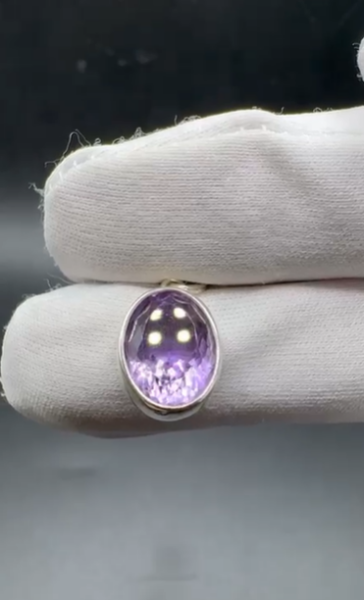 3.09gr Natural Amethyst 925 Ayar Gümüş Kolye Ucu