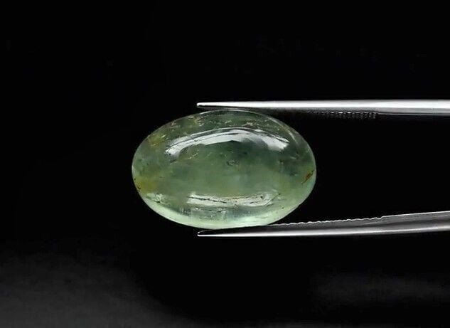 13.20ct 18.3x12mm Oval Cabochon Natural Bluish Green Beryl, Madagascar