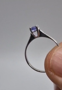 0.35ct Natural Tanzanit 1.09gr Alaşımlı Kararmaz Gümüş Yüzük