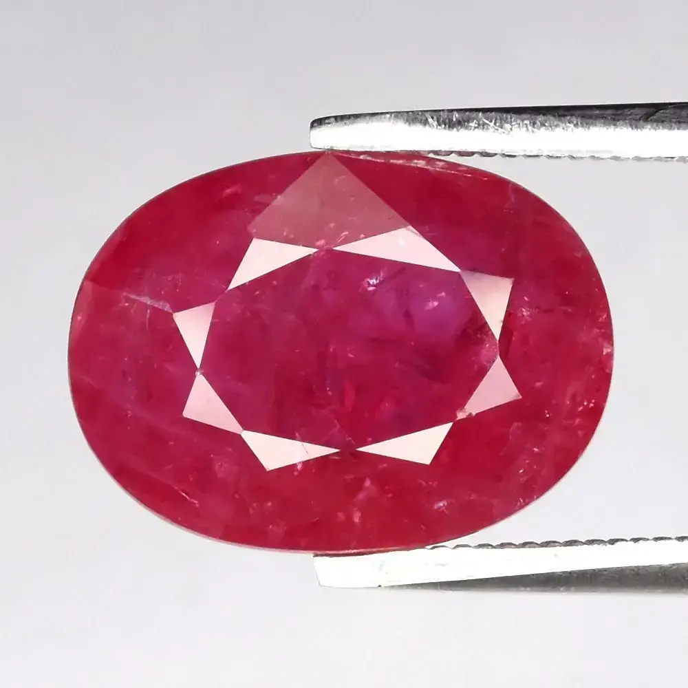 4.49ct 12x9mm Oval Natural Pinkish Red Ruby - Heated, Africa Gemstone