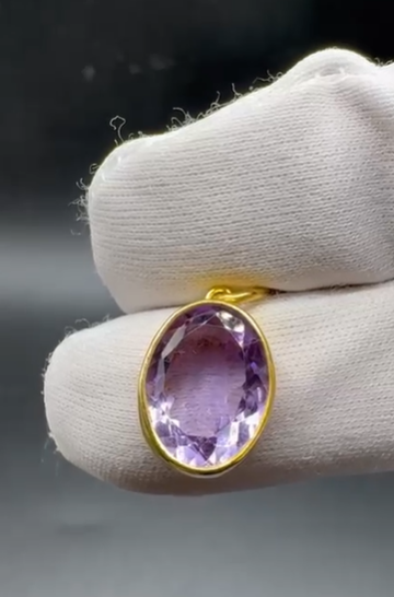 2.98gr Natural Amethyst 925 Ayar Gümüş Kolye Ucu