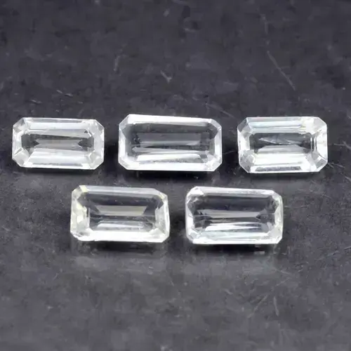 4.46ct 5pcs Lot Octagon Natural White Goshenite Beryl - Africa Gems