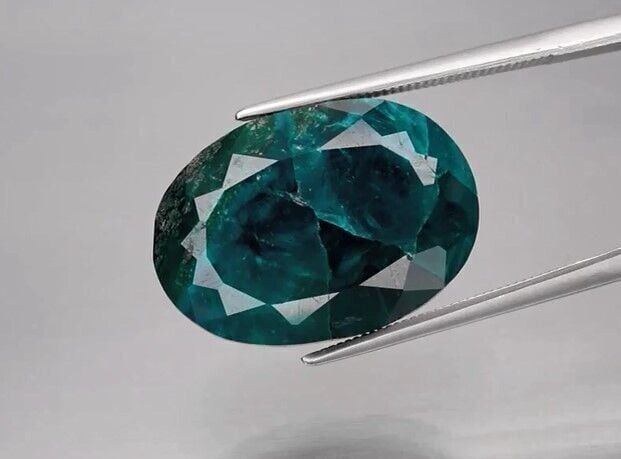 CERTIFICATE Incl.* 20.31ct Oval Natural Bluish Green Dioptase, Namibia