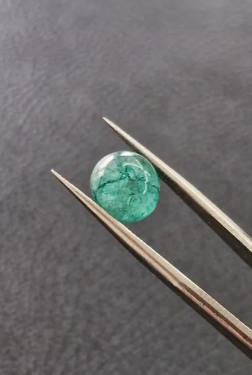 4.44ct 9.2x7mm Round Natural Emerald Drilled Beads