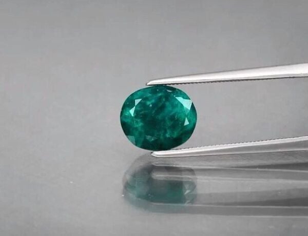 3.78ct 9.8x8.4mm Oval Natural Green Dioptase, Namibia