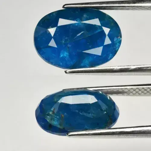 5.08ct Oval Natural Blue Apatite - Unheated, Madagascar Africa Gem