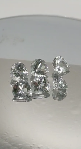 5.83ct  6Pcs Lot   7x6.5 mm Pear Natural Goshenite Brazil