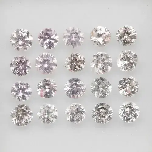 2.20ct 20pcs Lot Round Brilliant Pink Sapphire - Heated, Madagascar Gems
