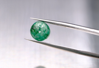 3.25ct 8.2x6.7mm Round Natural Emerald Drilled Beads